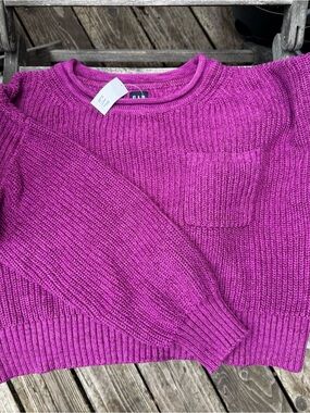 GAP Super Cozy, Vibrant Magenta Oversized Cropped Sweater, NWT